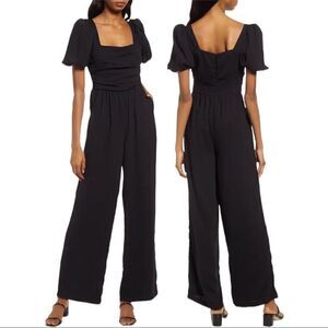CHELSEA28 Ruched Wide-Leg Pocket Jumpsuit